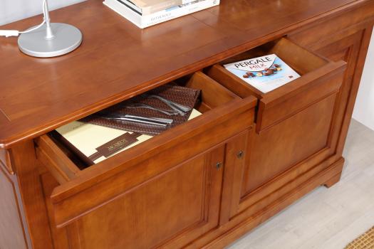 Buffet 2 portes 3 tiroirs Anna réalisé en merisier massif de style Louis Philippe 