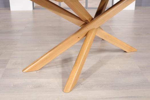 Table rectangulaire Stéphane réalisée en Merisier pour le pieds, céramique pour le plateau et l'allonge.