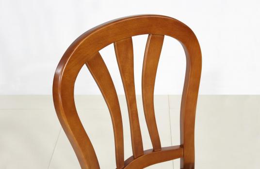 Chaise Camille réalisée en MERISIER Massif assise tissu de style Louis Philippe Assise coloris MOUTARDE