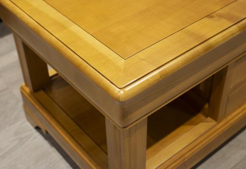 Table basse Camille en Merisier de style Louis Philippe 2 TIROIRS EN VA ET VIENT Finition Merisier Blond SEULEMENT 1 DISPONIBLE