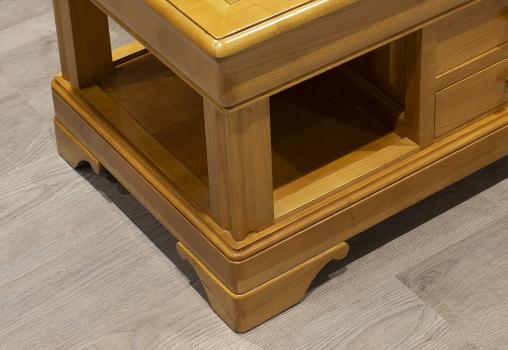 Table basse Camille en Merisier de style Louis Philippe 2 TIROIRS EN VA ET VIENT Finition Merisier Blond SEULEMENT 1 DISPONIBLE