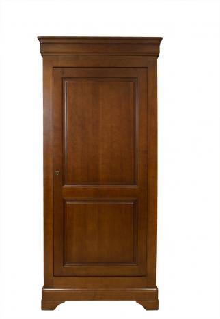 Armoire ou Bonnetière 1 porte réalisée en Merisier Massif de style Louis Philippe Finition merisier rouge