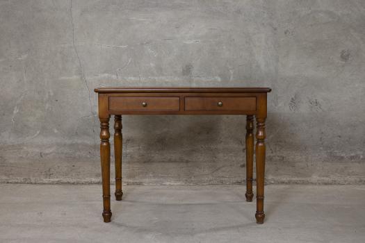 Table d'écriture 2 tiroirs Paule réalisée en Merisier de style Louis Philippe