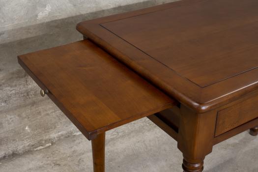 Table d'écriture 2 tiroirs Paule réalisée en Merisier de style Louis Philippe