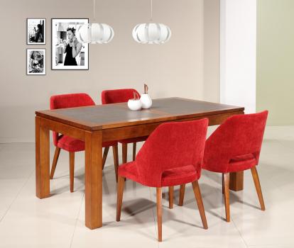 Table de repas Aurore réalisée en Merisier Massif Contemporaine Plateau céramique Largeur 160 cm