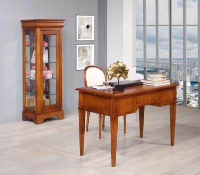 Bureau 3 tiroirs 1/2 ministre Clémentine réalisé en Merisier Massif de style Directoire Plateau Bois