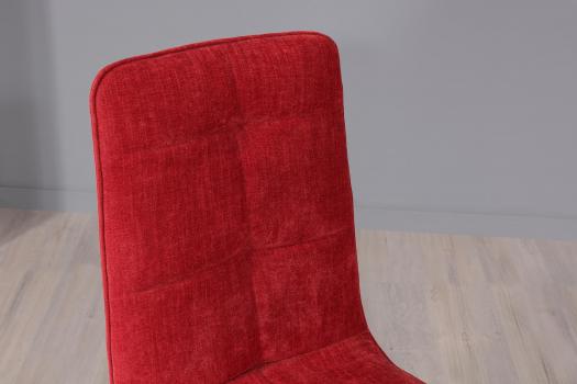 Chaise Lise de style Contemporain, 4 pieds en hêtre massif Tissu bordeaux