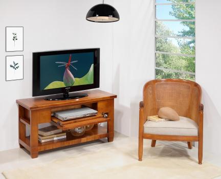 Meuble TV Adéline spécial écran plat en MERISIER de style Campagne Largeur 110 cm 
