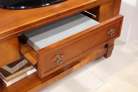 Meuble TV Adéline spécial écran plat en MERISIER de style Campagne Largeur 110 cm 