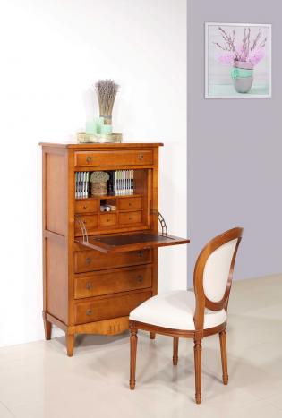 Secrétaire Salomé 4 tiroirs réalisé en merisier de style Directoire,