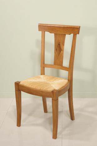 Chaise Syriel réalisée en Merisier Massif de style Louis Philippe ASSISE PAILLE