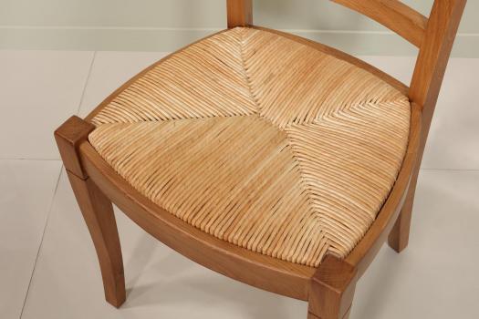 Chaise Syriel réalisée en Merisier Massif de style Louis Philippe ASSISE PAILLE