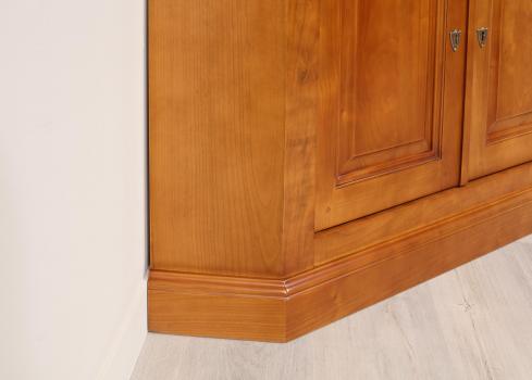 Meuble TV d'angle 2 portes en merisier massif de style Louis Philippe 