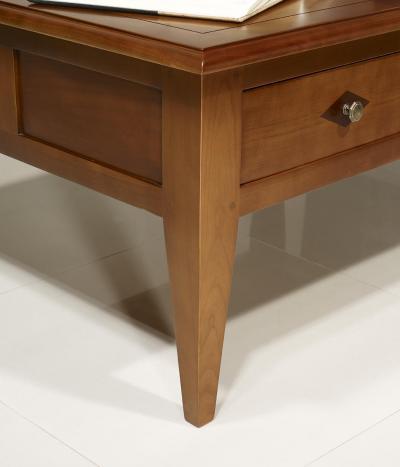 Table Basse rectangulaire 100x80 réalisée en merisier de style Directoire 