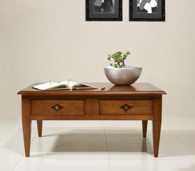 Table Basse rectangulaire 100x80 réalisée en merisier de style Directoire 