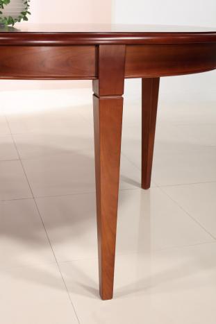Table Ovale Estelle, 180x120 réalisée en Merisier Massif de style Louis Philippe Pieds Fuseaux  Avec ses allonges cette table mesure 380x120 cm 