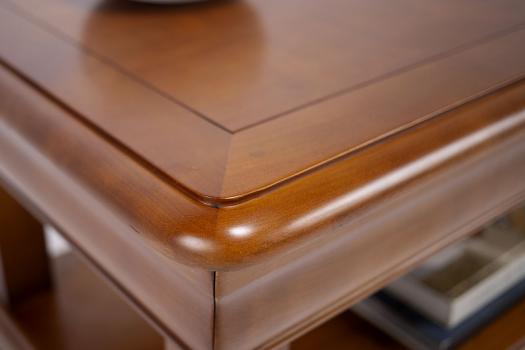 Table basse Gabriel réalisée en Merisier de style Louis Philippe 1 tiroir de chaque côté Longueur 100 cm 