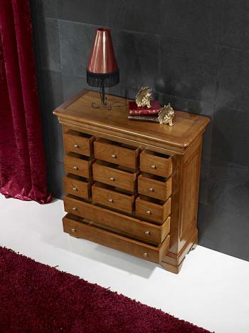 Commode 11 tiroirs Rémy réalisée en Merisier Massif de style Louis Philippe