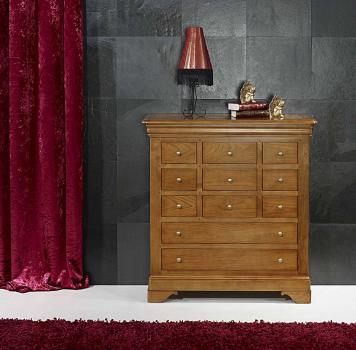 Commode 11 tiroirs Rémy réalisée en Merisier Massif de style Louis Philippe