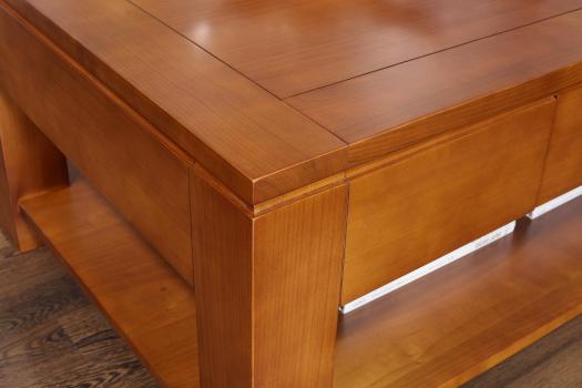 Table basse rectangulaire Magaly réalisée en Merisier Ligne Contemporaine Longueur 120 cm, SEULEMENT 1 DISPONIBLE