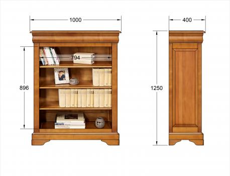 Bibliothèque réalisée en merisier massif de style Louis Philippe