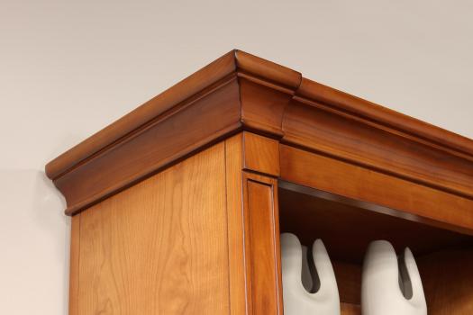 Bibliothèque 6 portes Angèle réalisée en Merisier Massif de style Directoire avec son échelle