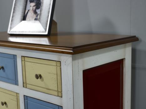 Commode ou Meuble d'entrée Delphine, réalisé en Merisier et Chataignier MULTICOLORE