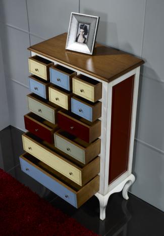 Commode ou Meuble d'entrée Delphine, réalisé en Merisier et Chataignier MULTICOLORE