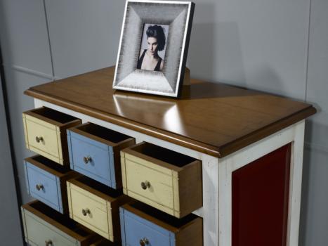 Commode ou Meuble d'entrée Delphine, réalisé en Merisier et Chataignier MULTICOLORE