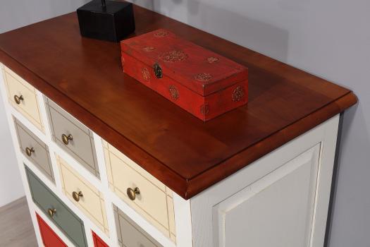 Commode ou Meuble d'entrée Flora, réalisé en Merisier et Chataignier  SEULEMENT 1 DISPONIBLE