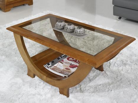 Table basse Nicolas réalisée en Merisier Massif de style Contemporain