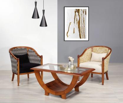 Table basse Nicolas réalisée en Merisier Massif de style Contemporain