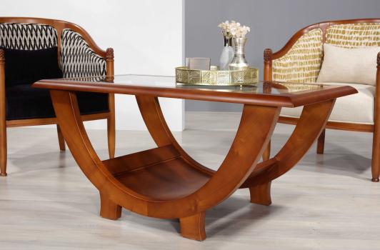 Table basse Nicolas réalisée en Merisier Massif de style Contemporain