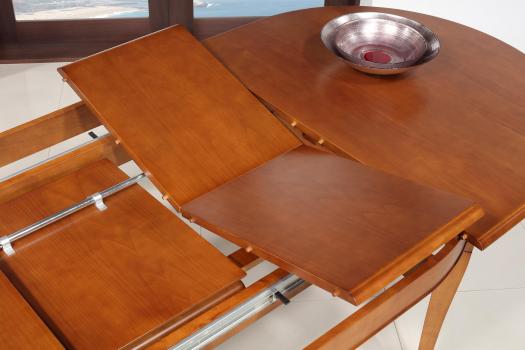 Table ovale Constance 170*110 réalisée en Merisier Massif de style Louis Philippe 2 allonges incorporées de 40 cm