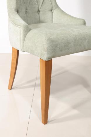 Chaise de séjour Capitonnée 4 pieds en Merisier Massif 