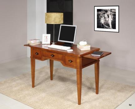 Bureau 3 tiroirs 1/2 ministre Clémentine réalisé en Merisier Massif de style Directoire Plateau Bois