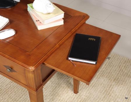 Bureau 3 tiroirs 1/2 ministre Clémentine réalisé en Merisier Massif de style Directoire Plateau Bois