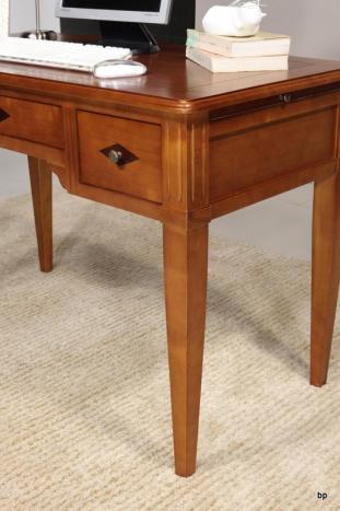 Bureau 3 tiroirs 1/2 ministre Clémentine réalisé en Merisier Massif de style Directoire Plateau Bois